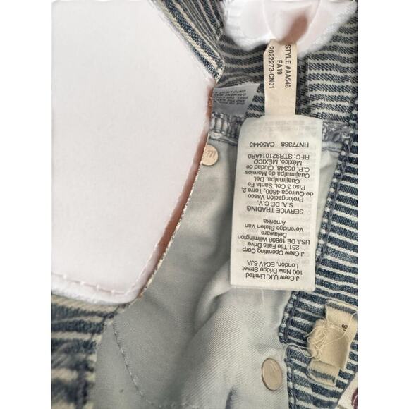 Madewell 9” Mid-Rise Skinny Jeans Blue White Pinstripe Stretch Denim Size 26 - Picture 7 of 11